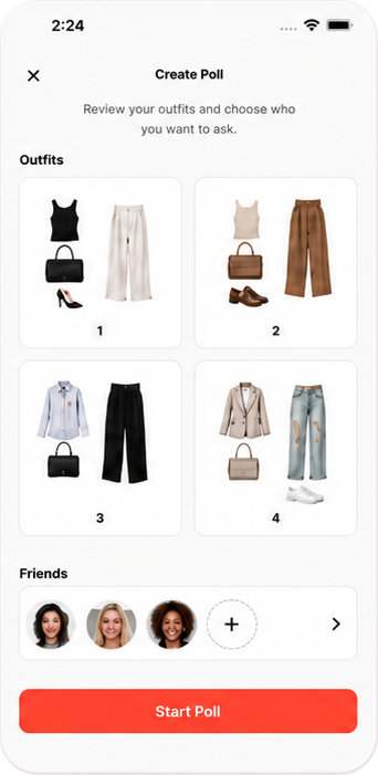 Create Poll with three selected friends